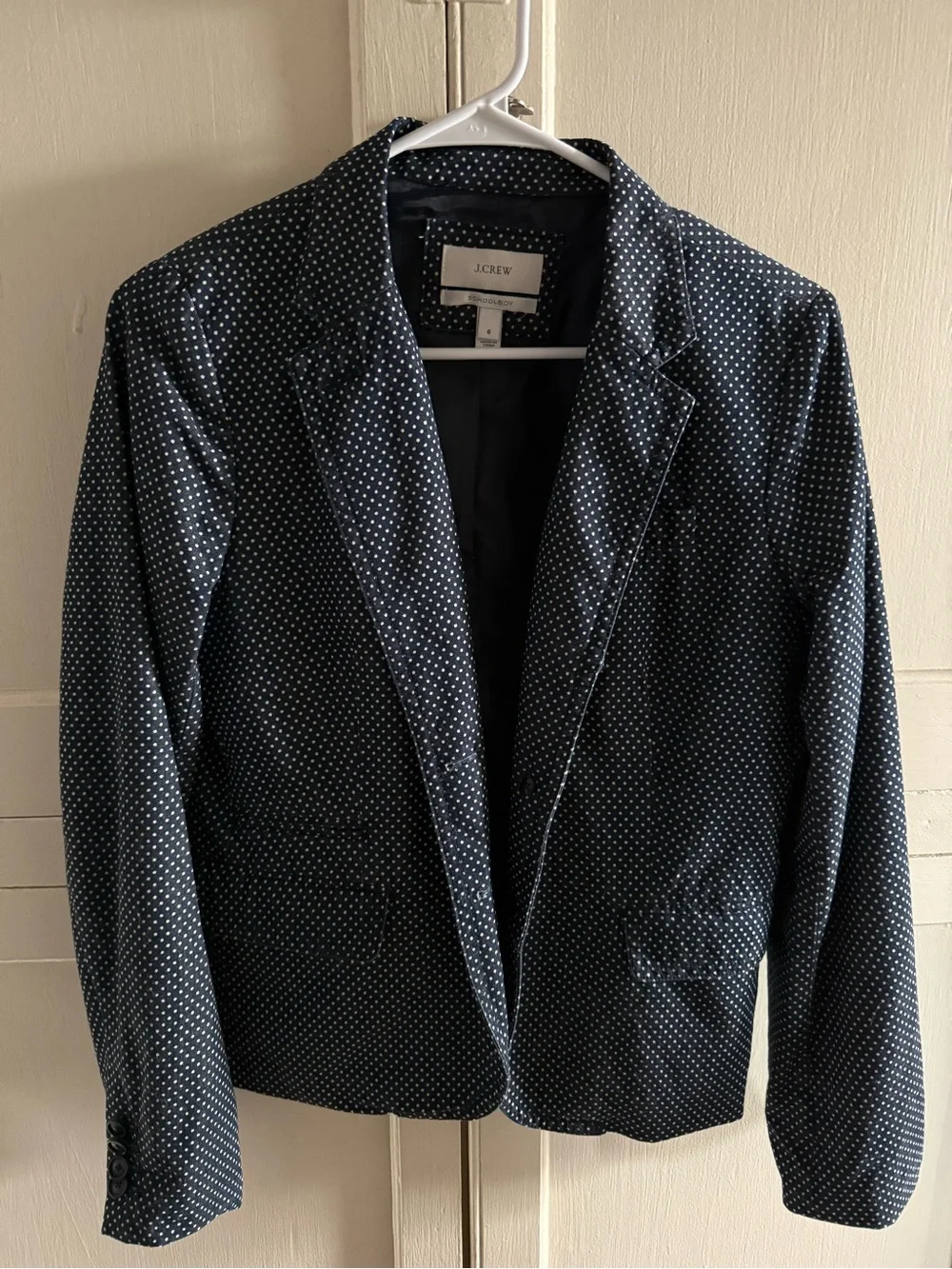 J. Crew Navy and White Polka Dot Women's Blazer